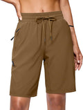 SANTINY Women's 7''/ 9'' Hiking Shorts with 3 Zipper Pockets Athletic Shorts