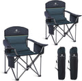Oversized Folding Camping Chair for Adults Support 450 LBS, 2 Pack, Green