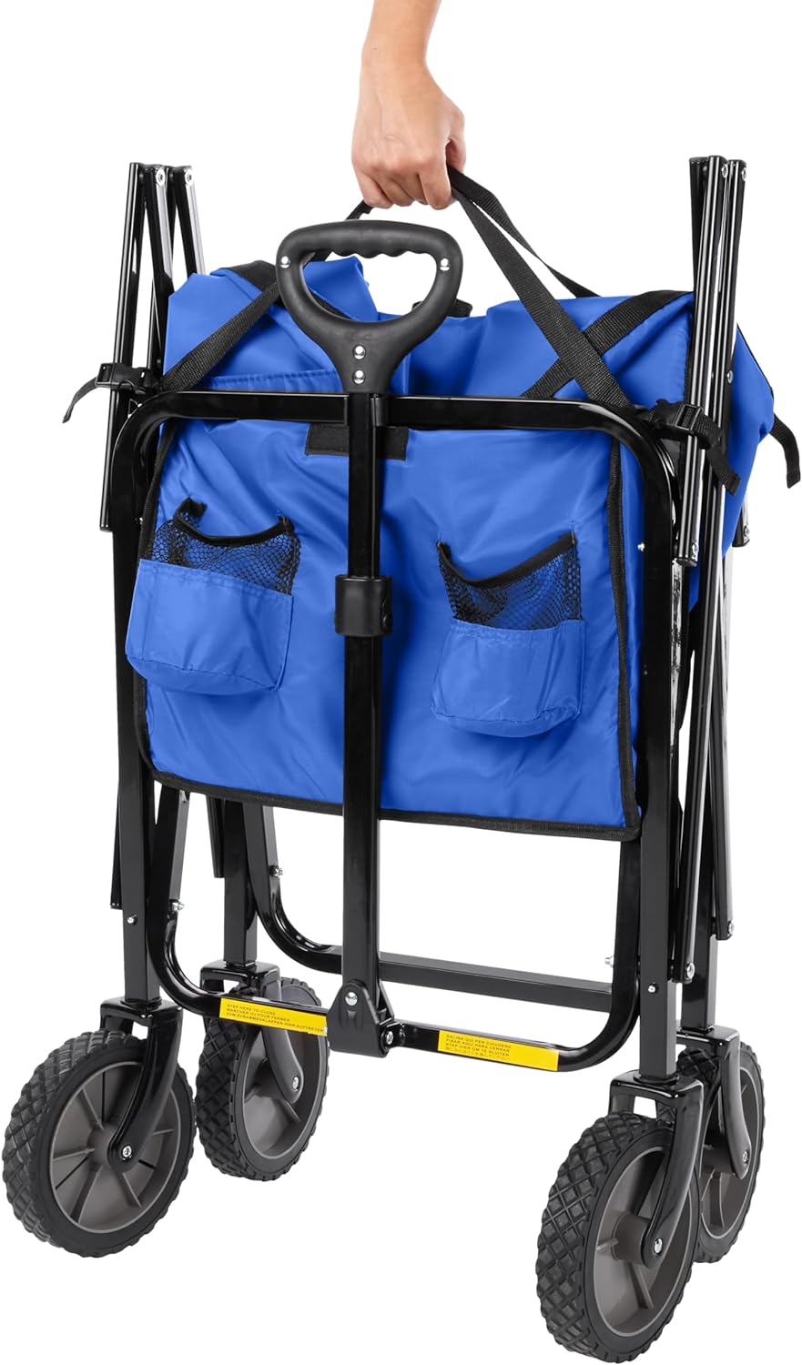 Amazon Basics Collapsible Heavy Duty Utility Wagon for Outdoor Sports, Camping, Garden, and Shopping, Versatile, Easy to Store, 265 Pounds Capacity, 27.6 x 40.9 x 20 inches, Blue