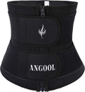 ANGOOL Neopren Waist Trainer for Women,Workout Plus Size Trimmer Belt Sauna Sweat Corset Cincher with Zipper