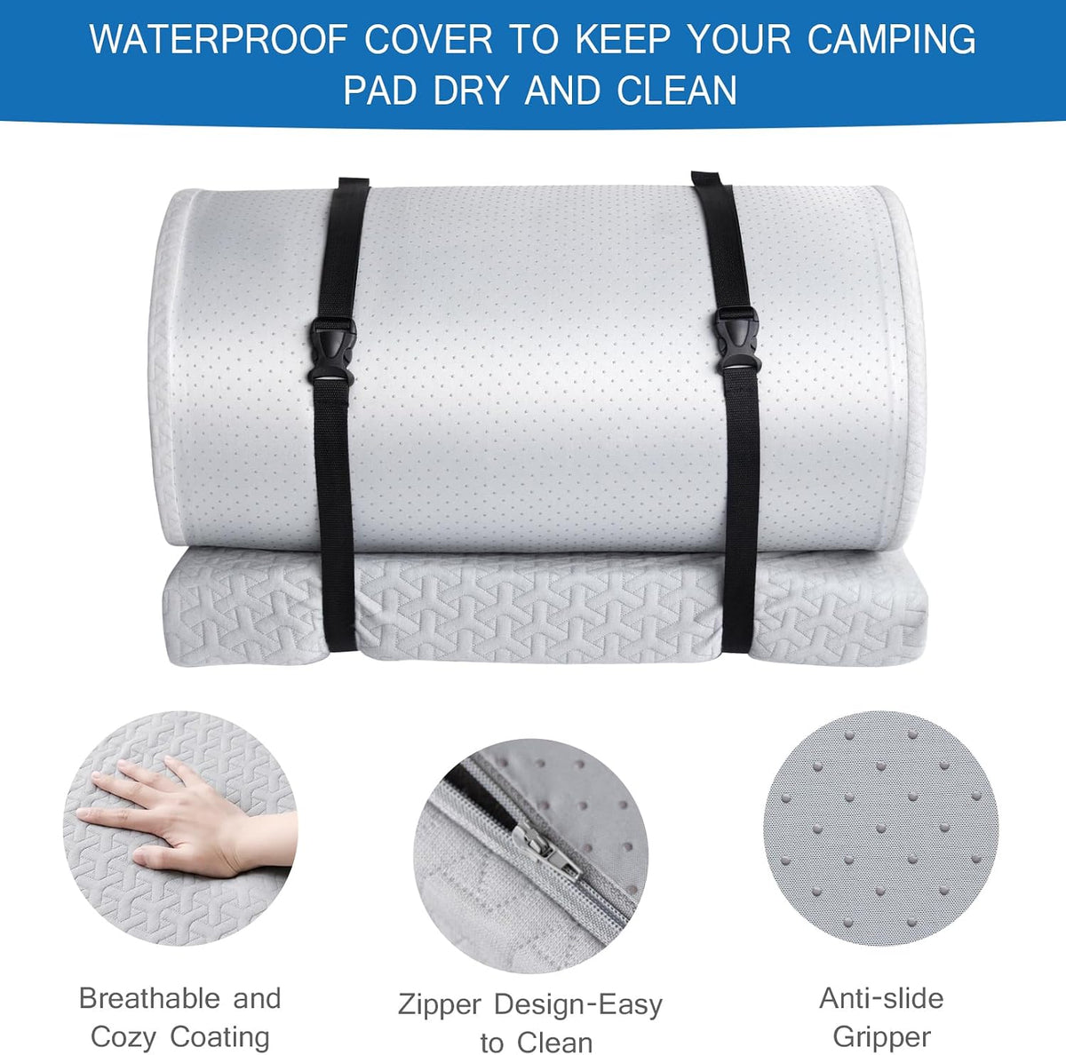 Memory Foam Camping Pad 3 Inch Thick, Soft Sleeping Pad, Pad Only