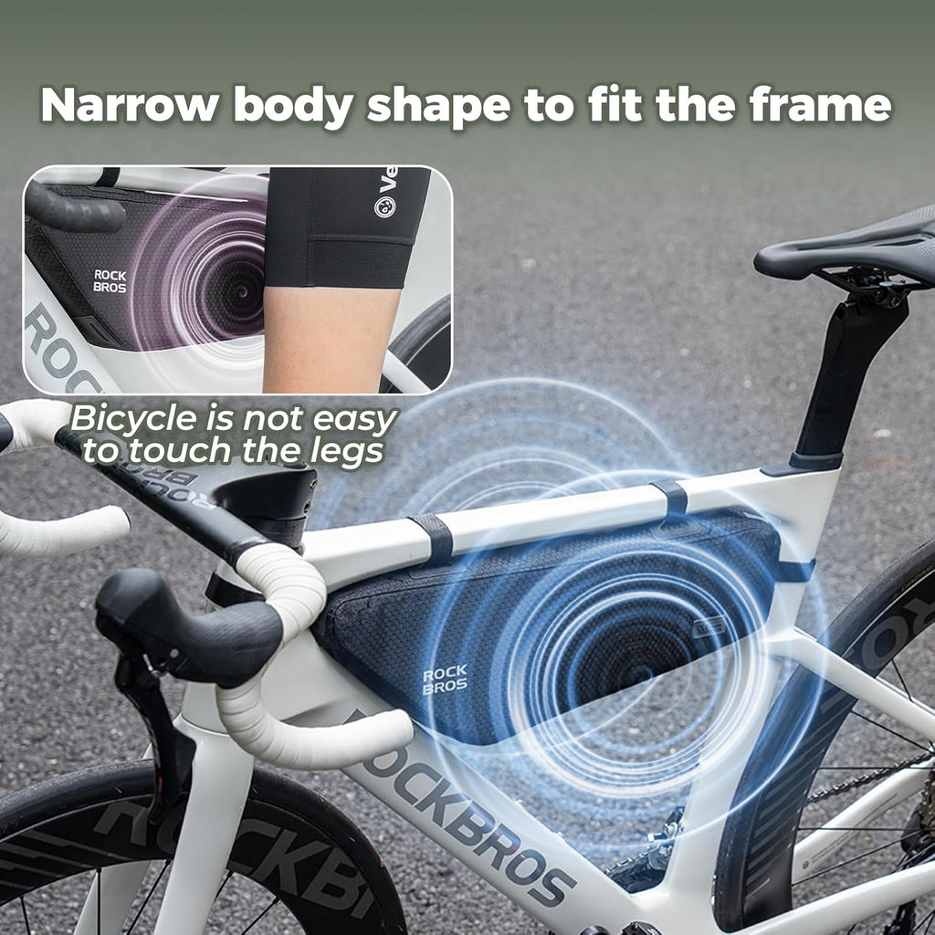 ROCKBROS Bike Frame Bag 2.9L Under Top Tube Bike Bag with Narrow Edge
