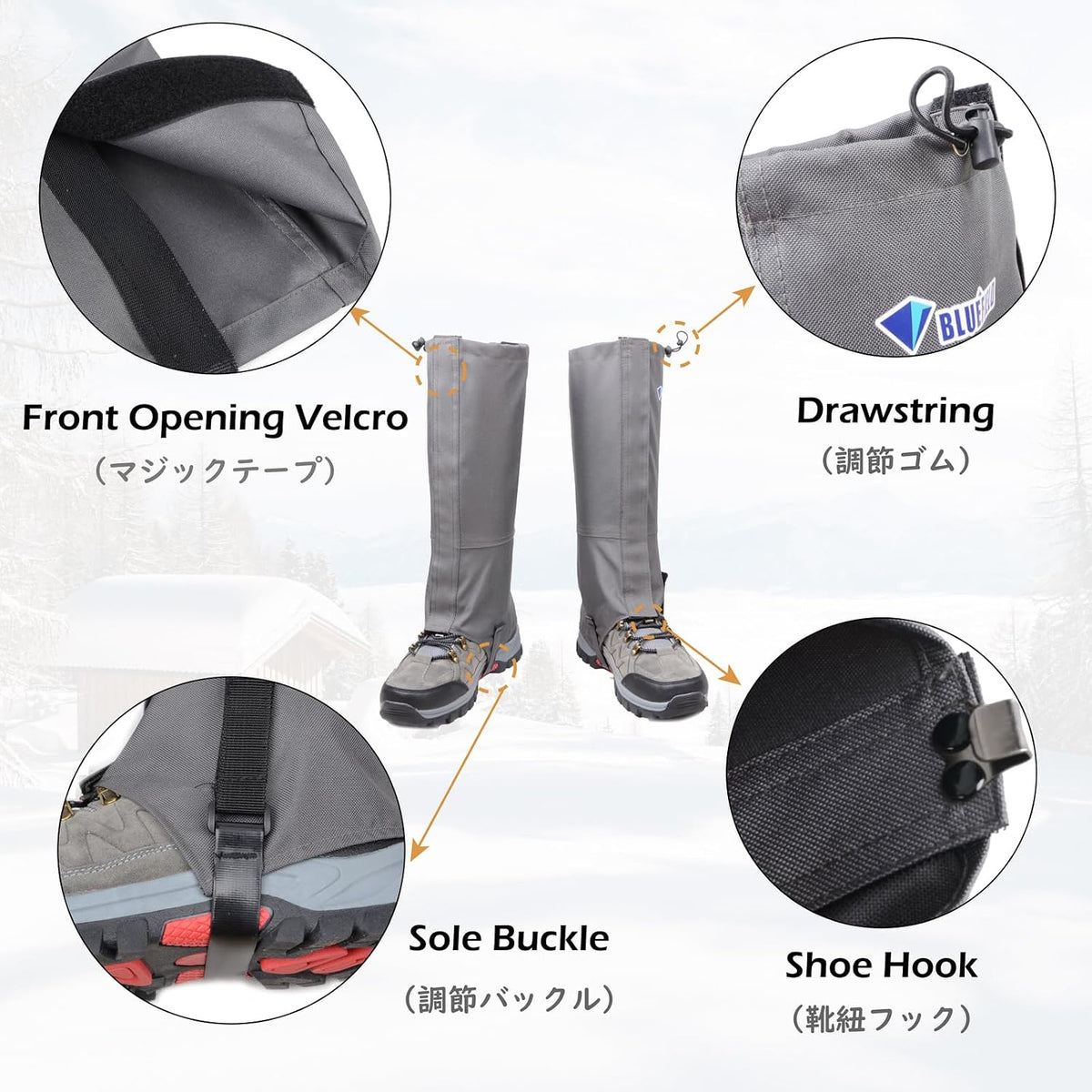 TRIWONDER Leg Gaiters Waterproof Snow Boot Gators Hiking Gaiters Men Women for Walking Climbing Hunting Cycling Backpacking Lightweight Rain Shoe Gaiters
