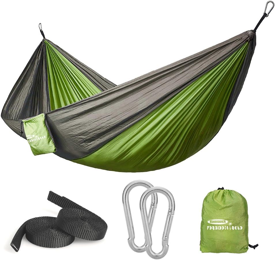Forbidden Road Camping Hammock 400lbs Capacity Portable Hammock for Outside, Backyard, Travel, Backpacking, Beach