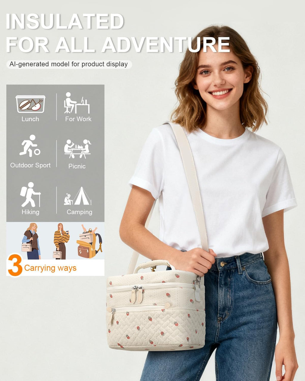 Capolo Lunch Bag for Women Men Insulated Lunch Tote Leakproof Lunchbox Bags