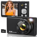 5K Digital Camera for Photography 96MP Dual Cameras with 6X Optical Zoom