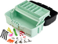 Plano Catch All One-Tray Tackle Box Kit, Black/Blue, Rust-Proof Brass Latch, Top-Access Tray with Deep Storage, Made in the USA, Portable Fishing Gear Storage Organizer