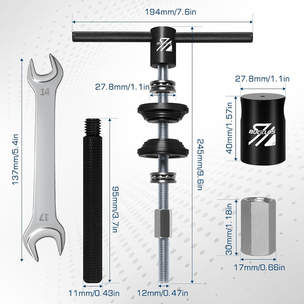 BUCKLOS Bike Headset Bottom Bracket Bearing Press-in Install Tool Kit