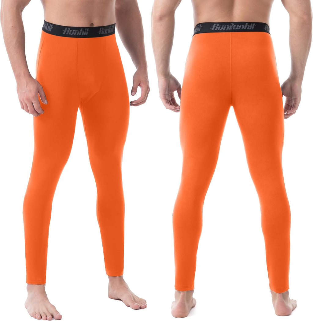 Runhit Men's Thermal Compression Pants Fleece Lined Sports Tights Athletic Leggings Base Layer Bottoms Cold Weather Gear