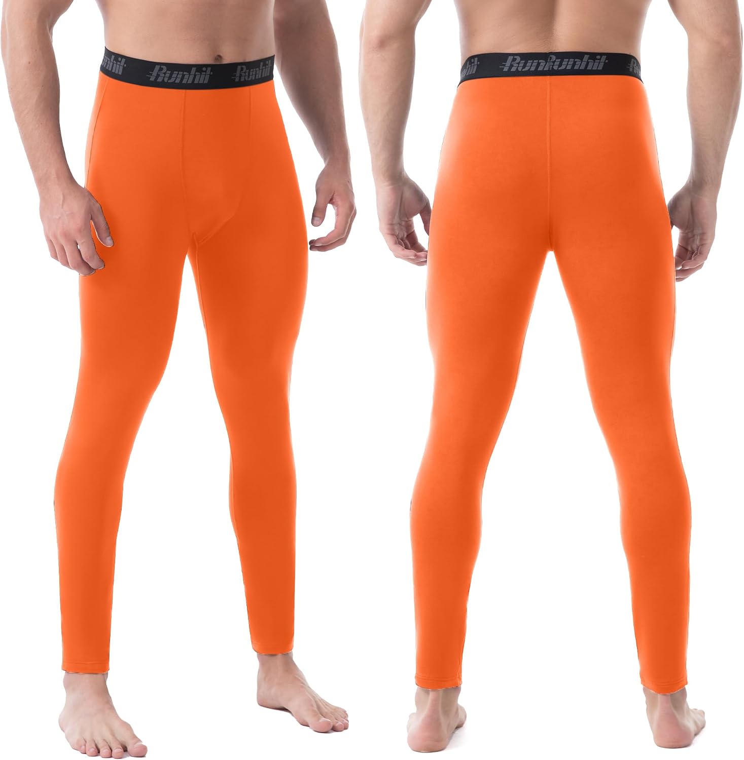 Runhit Men's Thermal Compression Pants Fleece Lined Sports Tights Athletic Leggings Base Layer Bottoms Cold Weather Gear