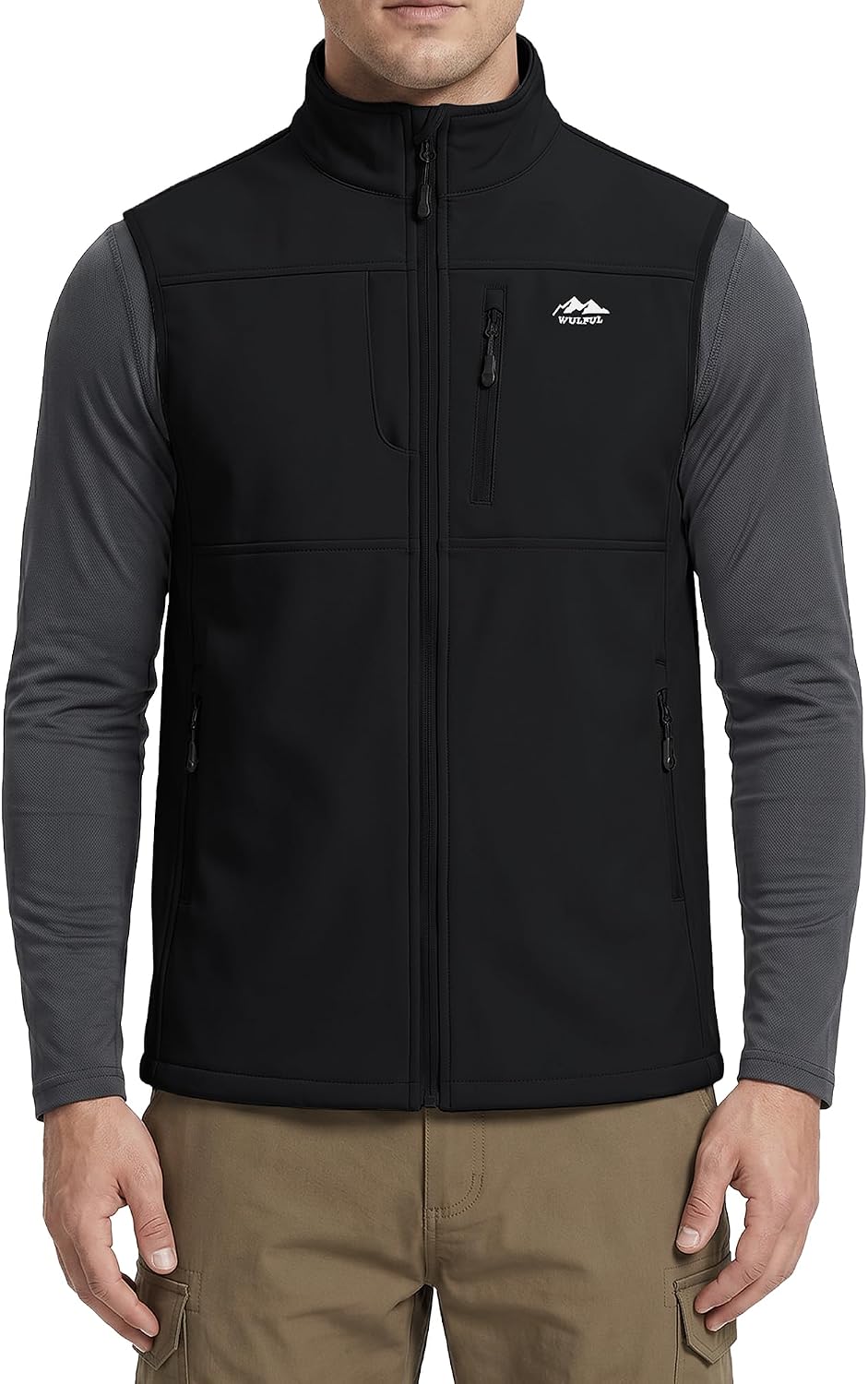 WULFUL Men's Golf Vest Windproof Lightweight Outerwear Sleeveless Jacket