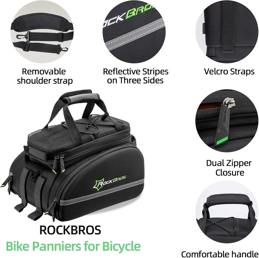 ROCKBROS Bike Trunk Bag 17L-45L Rear Rack Bags for Bicycles Waterproof