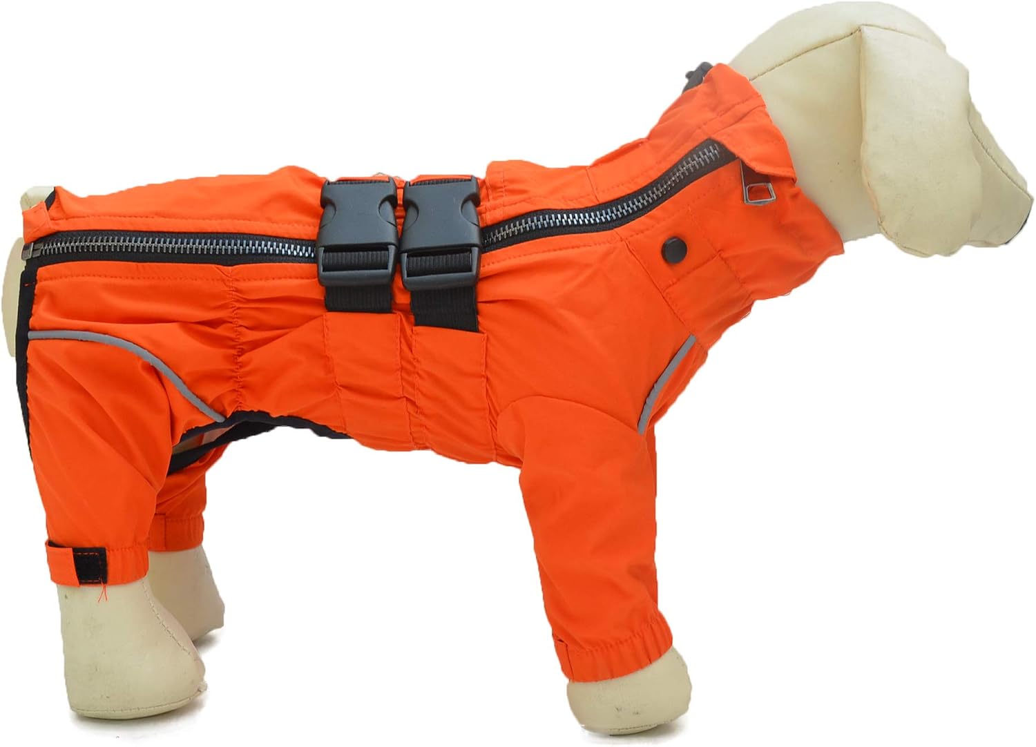 Lovelonglong Waterproof Dog Raincoat – 4-Leg Full Body Dog Rain Suit with Reflective Strips & Leash Opening, Outdoor Dog Jacket for Rainy Weather