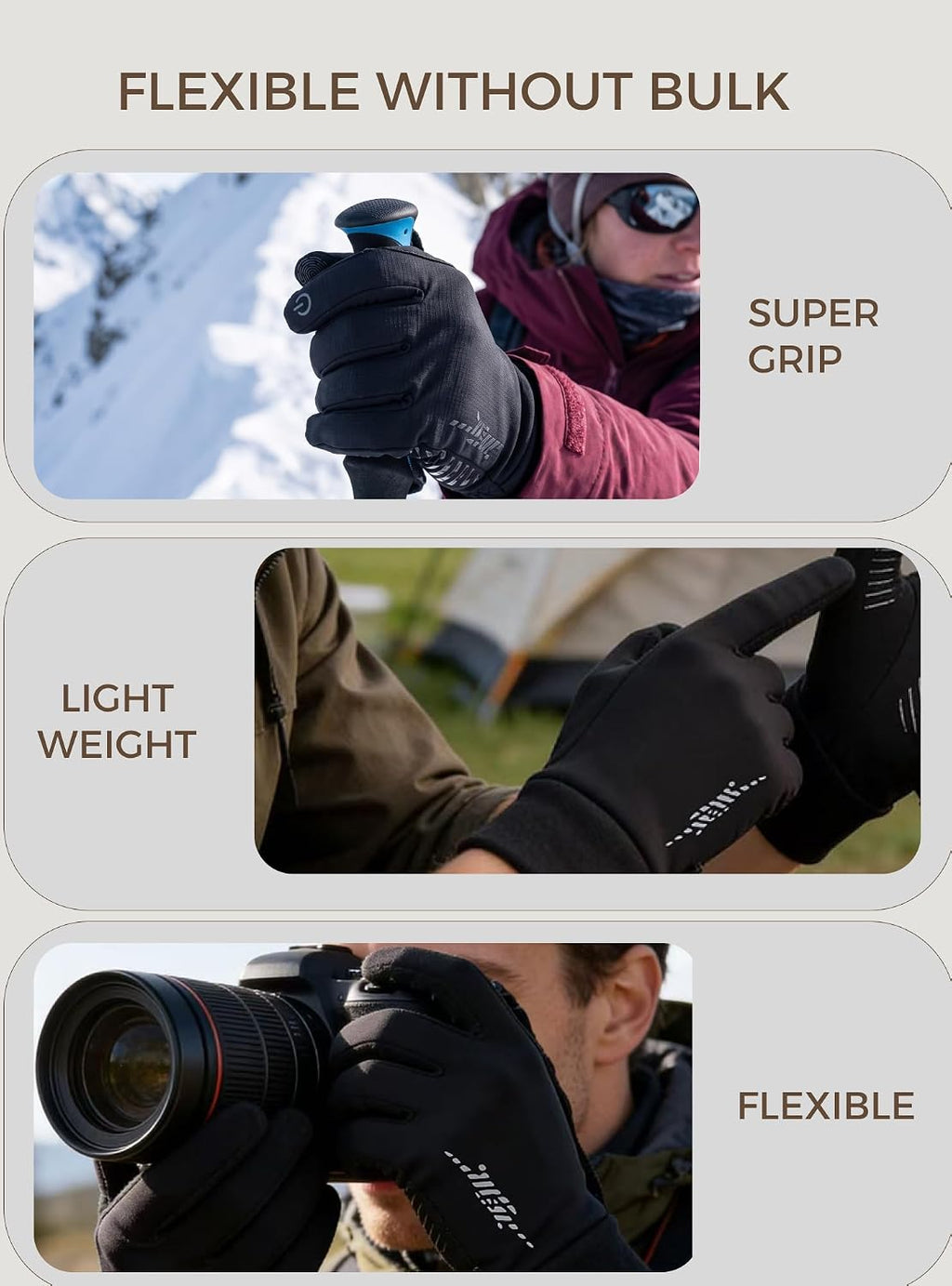 Winter Gloves Men Women: Soft Thermal Touch Screen Running Gloves