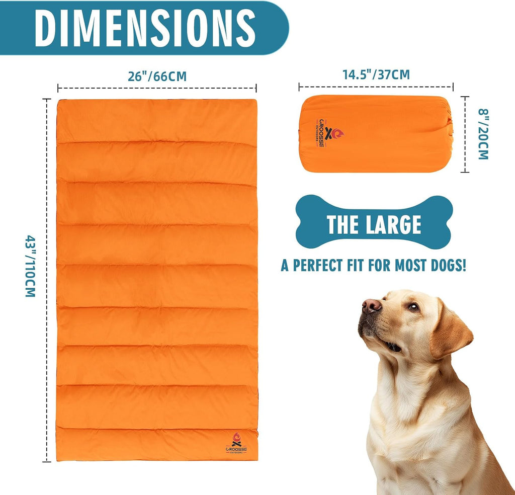 Waterproof Outdoor Dog Bed, Foldable Travel Camping Dog Mat with Carry Bag