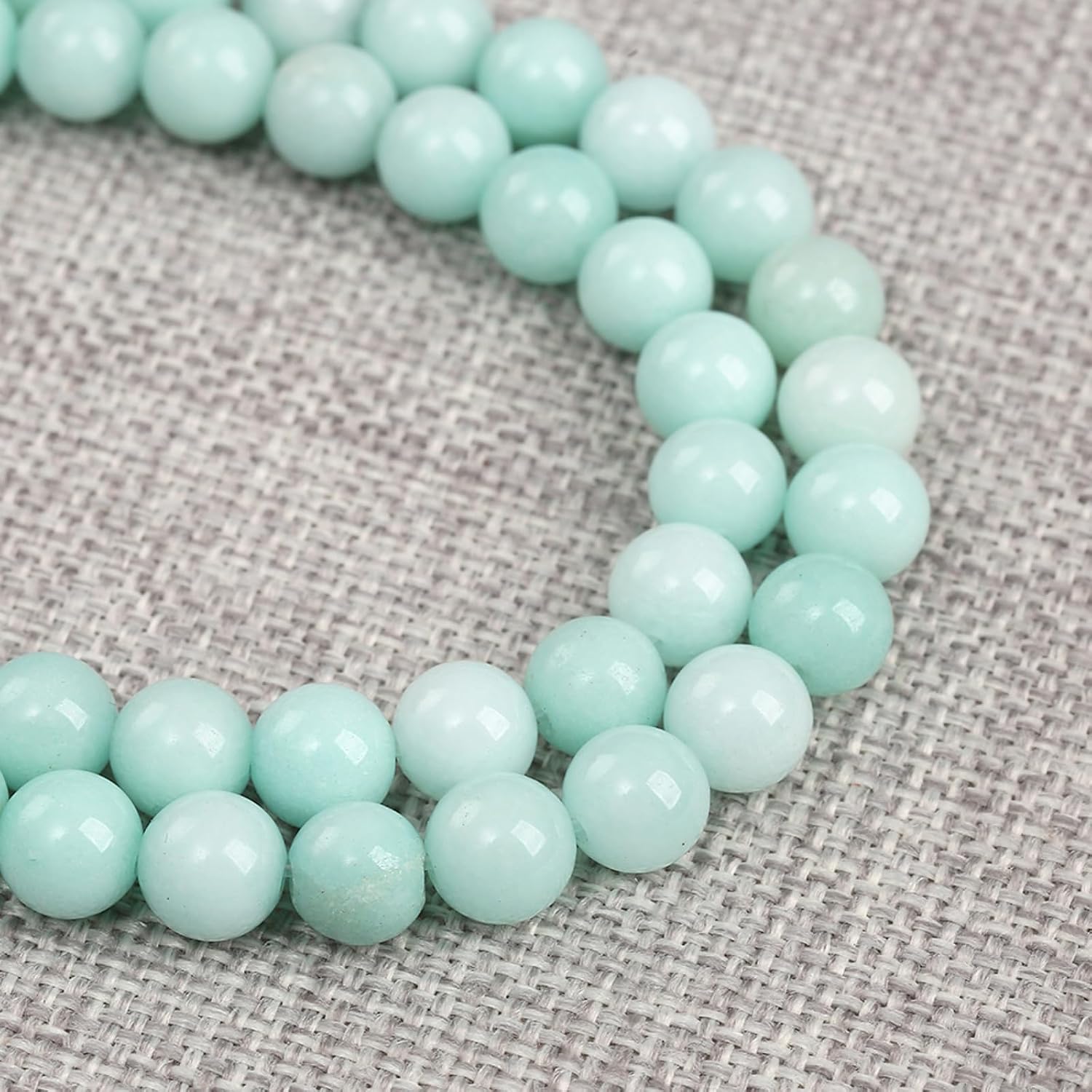 90PCS 8MM Natural Stone Amazonite Chalcedony Loose Beads for Jewelry Making DIY Bracelet Necklace 2 Strands