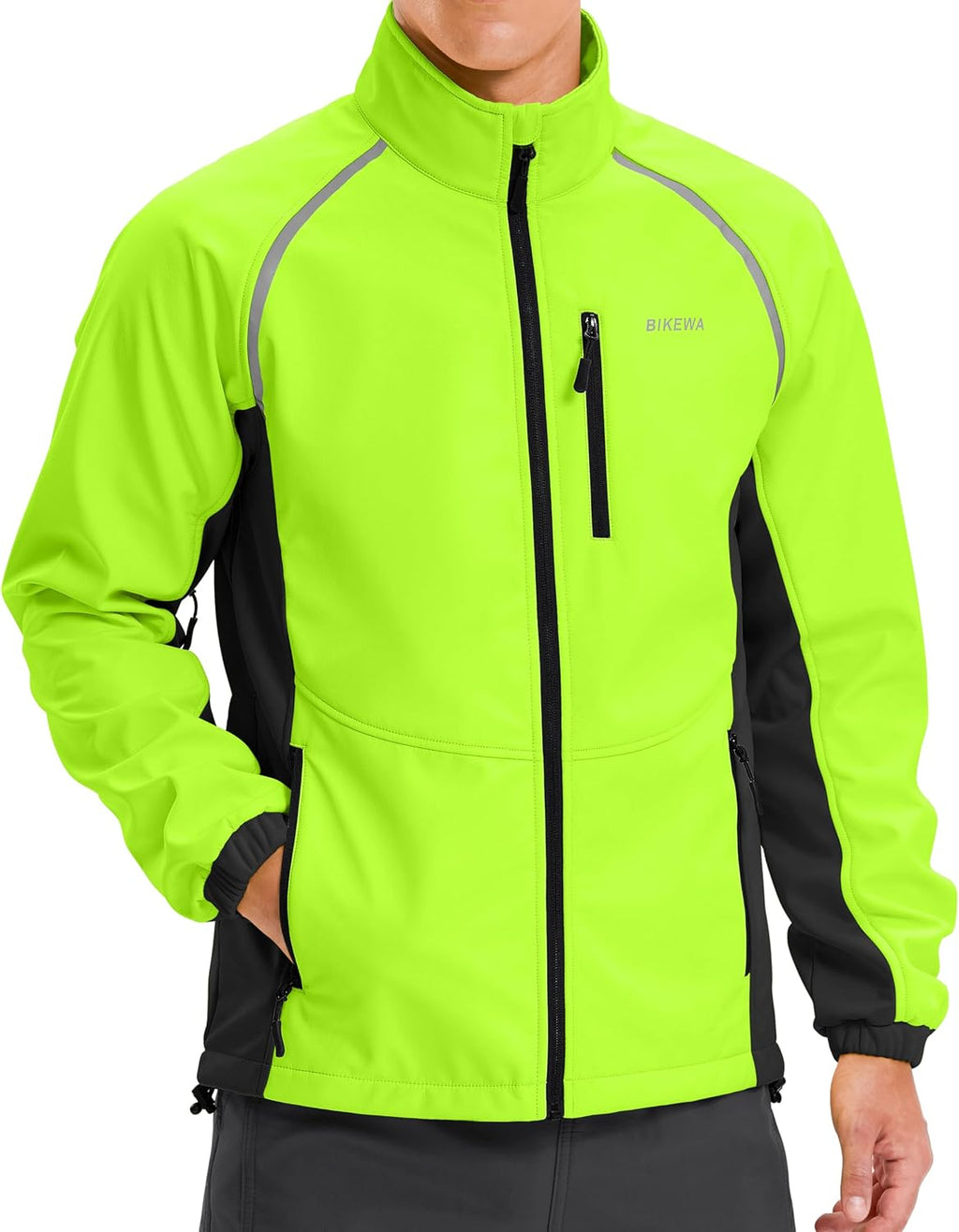 Bikewa Men's Winter Cycling Jackets Thermal Warm Water Resistant Bike Running Windproof Jacket