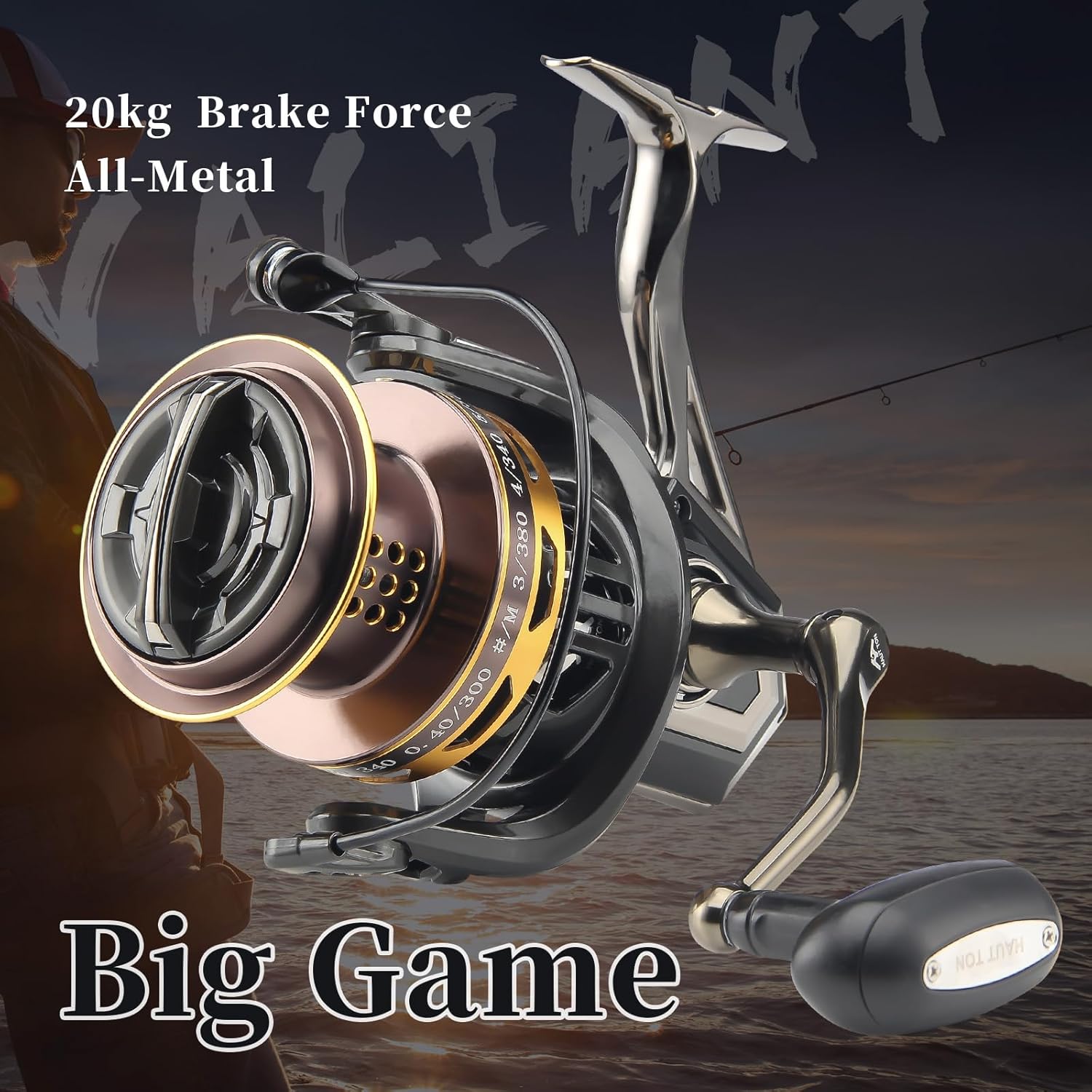 Big Game Surf Spinning Fishing Reel, 44Lbs Max Drag Saltwater Fishing Reels
