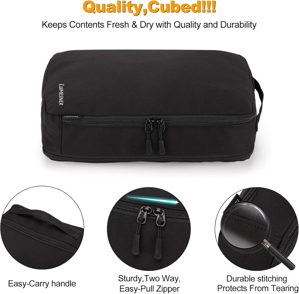 Lumesner 8 Set Compression Packing Cubes, Travel Suitcase Organizers
