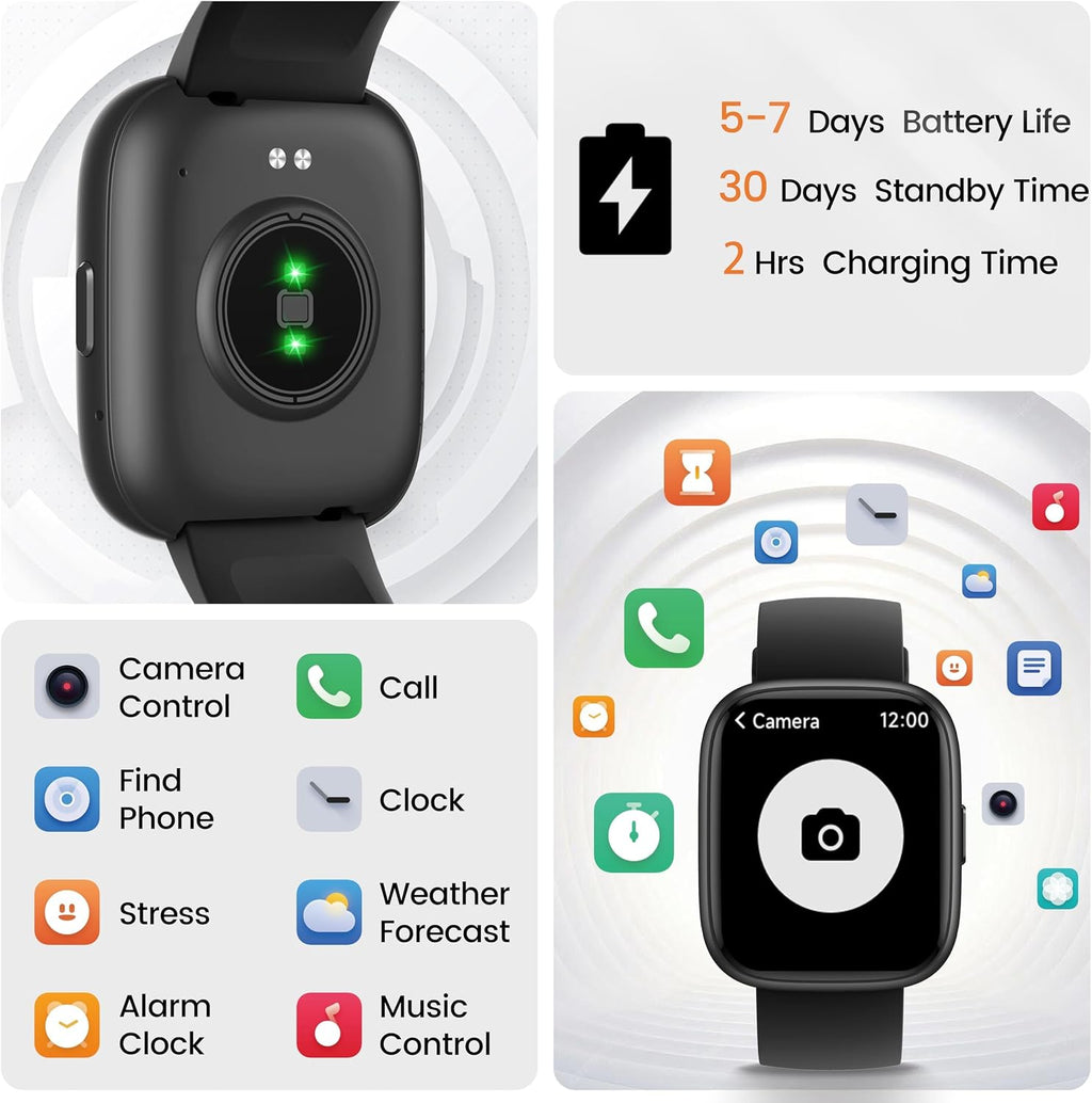 Smart Watch with Alexa Built-in, 1.83" HD Bluetooth Calling Fitness Tracker