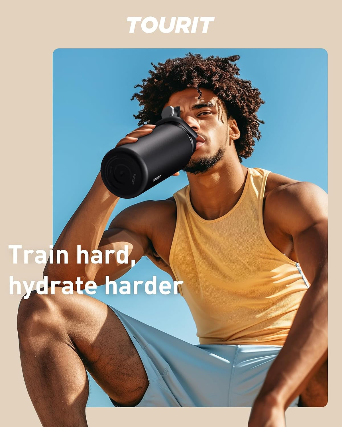 TOURIT 24 oz Insulated Stainless Steel Water Bottle, Obsidian