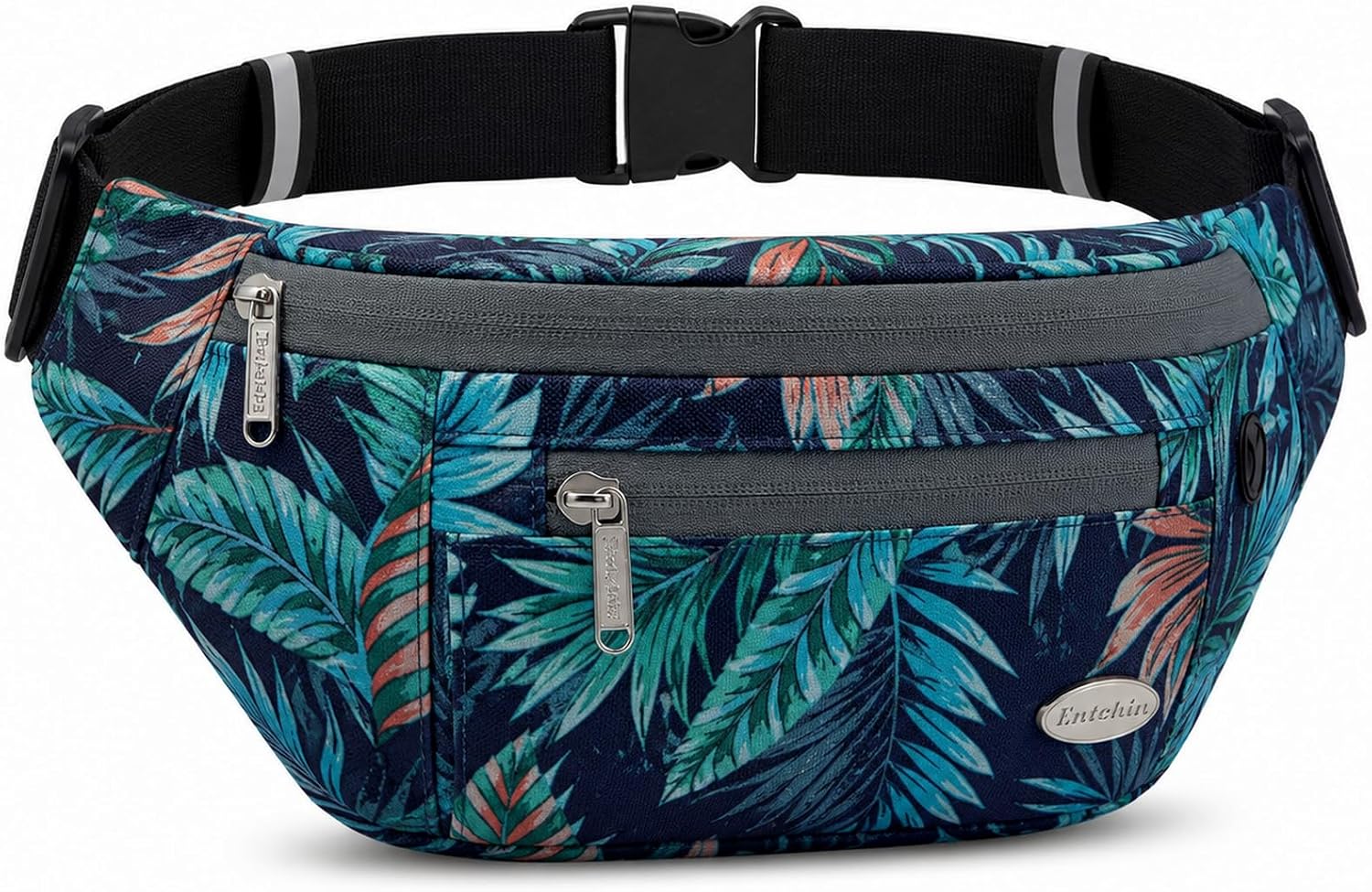 Entchin Water-Resistant Fanny Pack, 4-Zipper Belt Bag