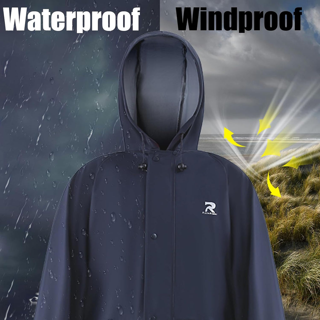RainRider Rain Suits for Men Women Waterproof One Piece Rain Jacket & Pant Workwear Coverall