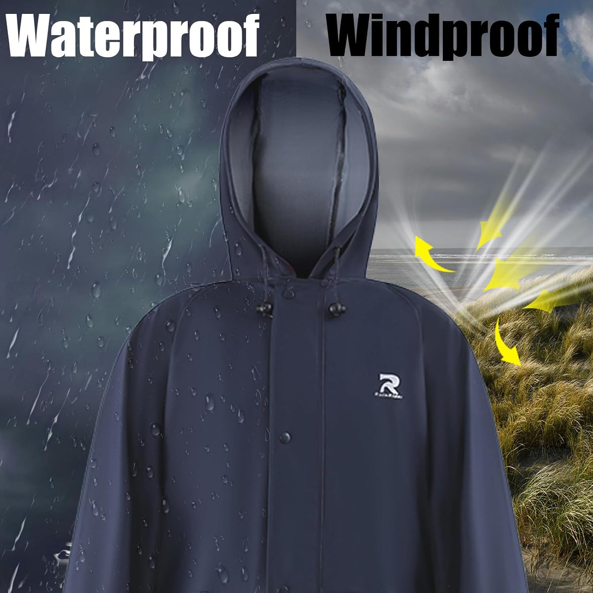 RainRider Rain Suits for Men Women Waterproof One Piece Rain Jacket & Pant Workwear Coverall