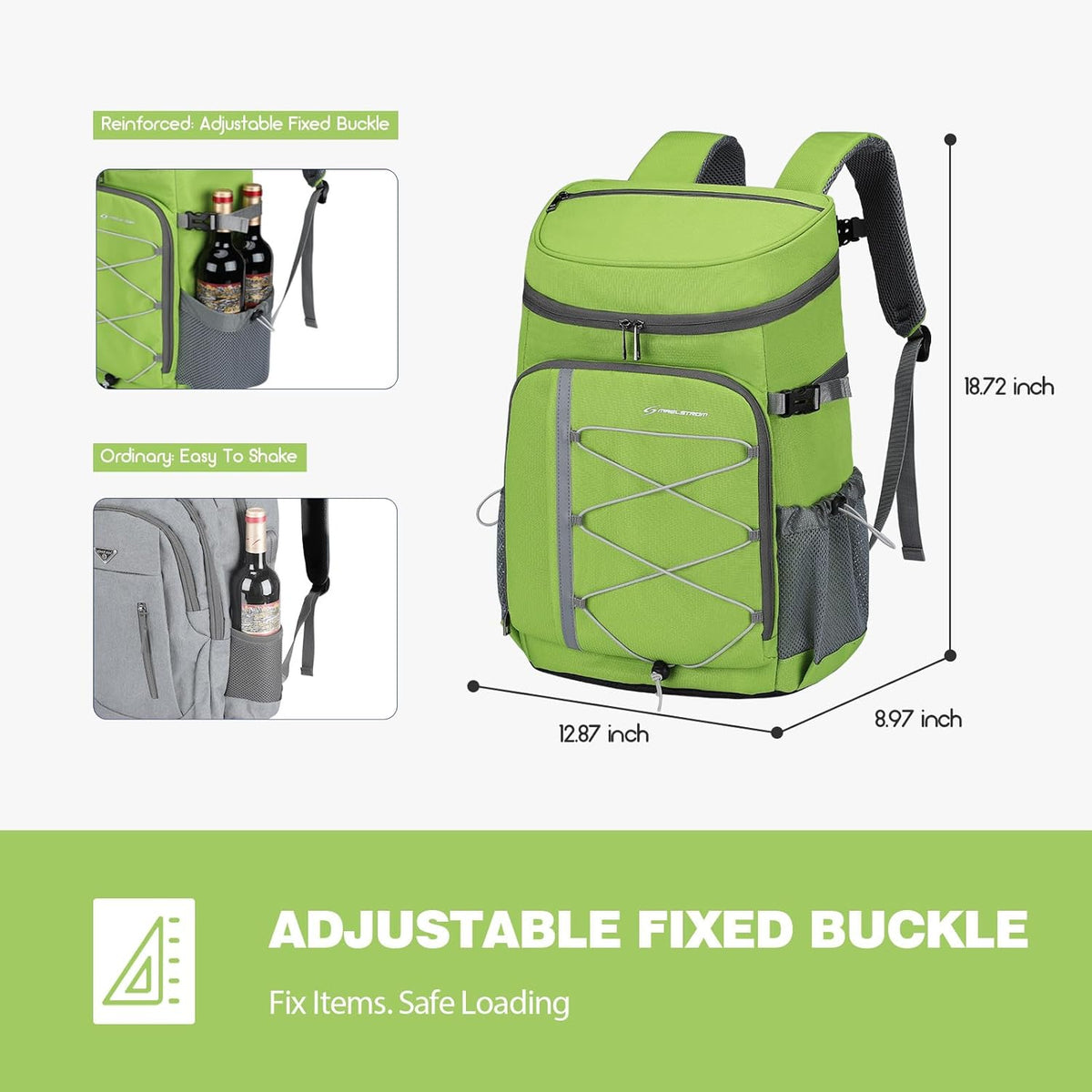 Maelstrom 35/50Can Insulated Cooler Backpack, Leakproof Soft Lunch Ice Bag