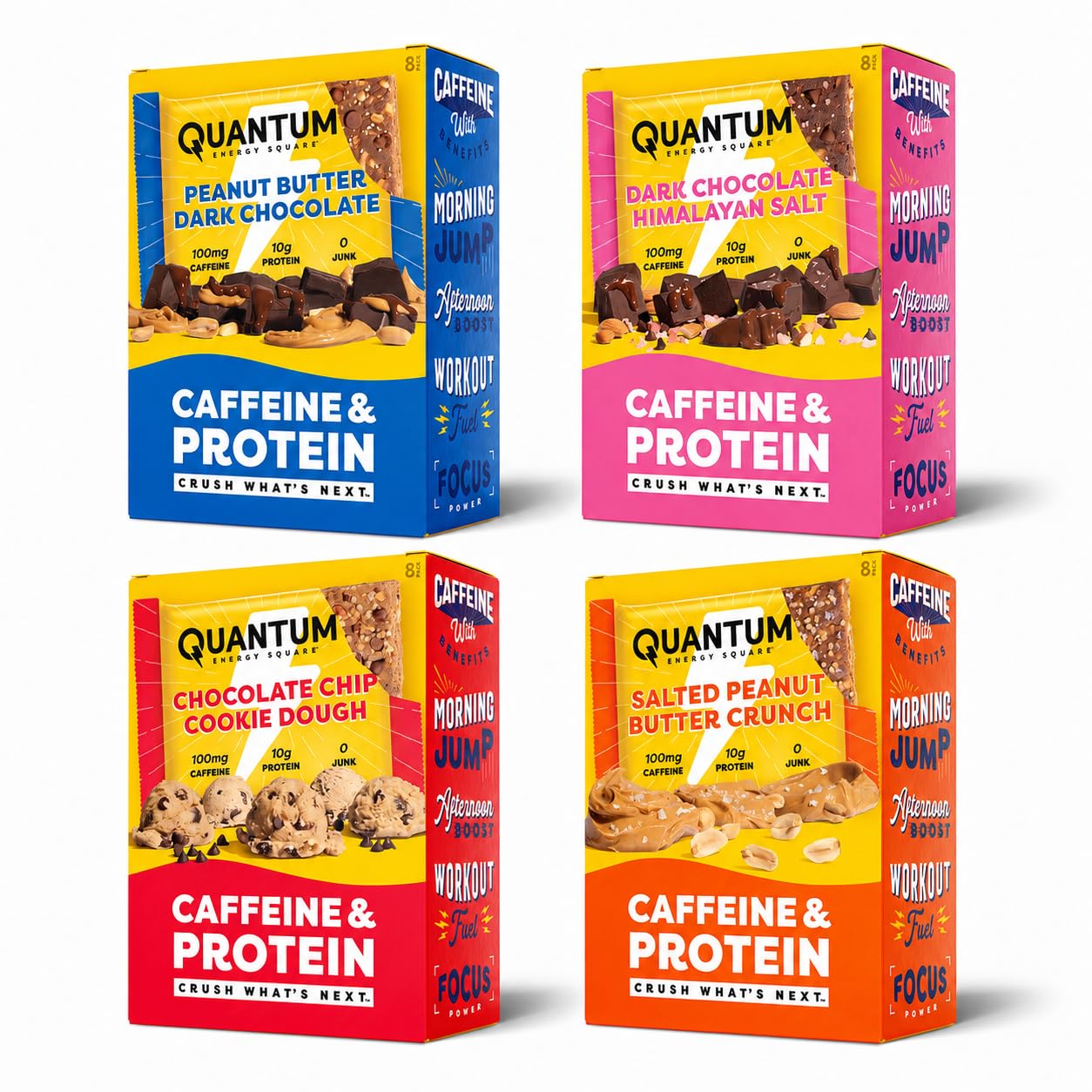QES Energy Bars, Variety Mega Pk, Caffeine, 10g Protein, Gluten Free, Vegan