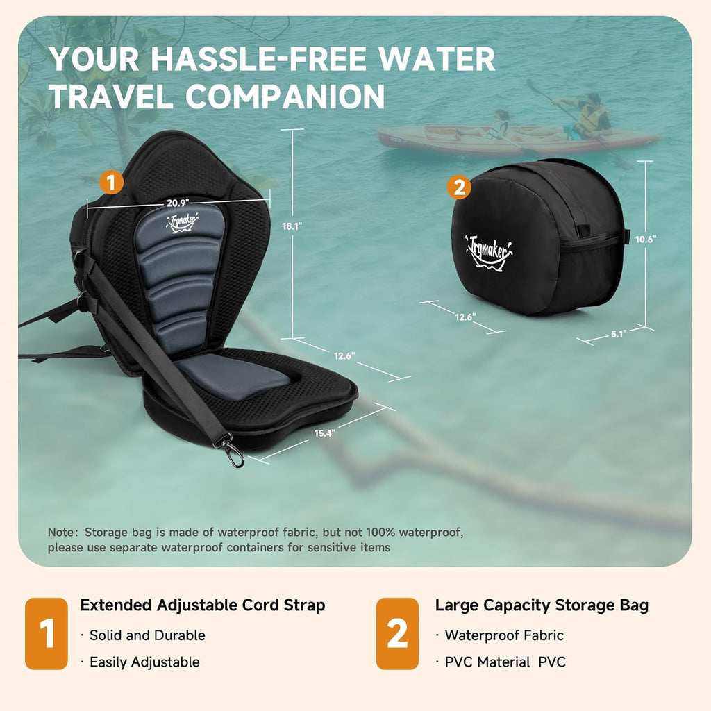 Trymaker Kayak Seats with Back Support, Thick Paddle Board Seat