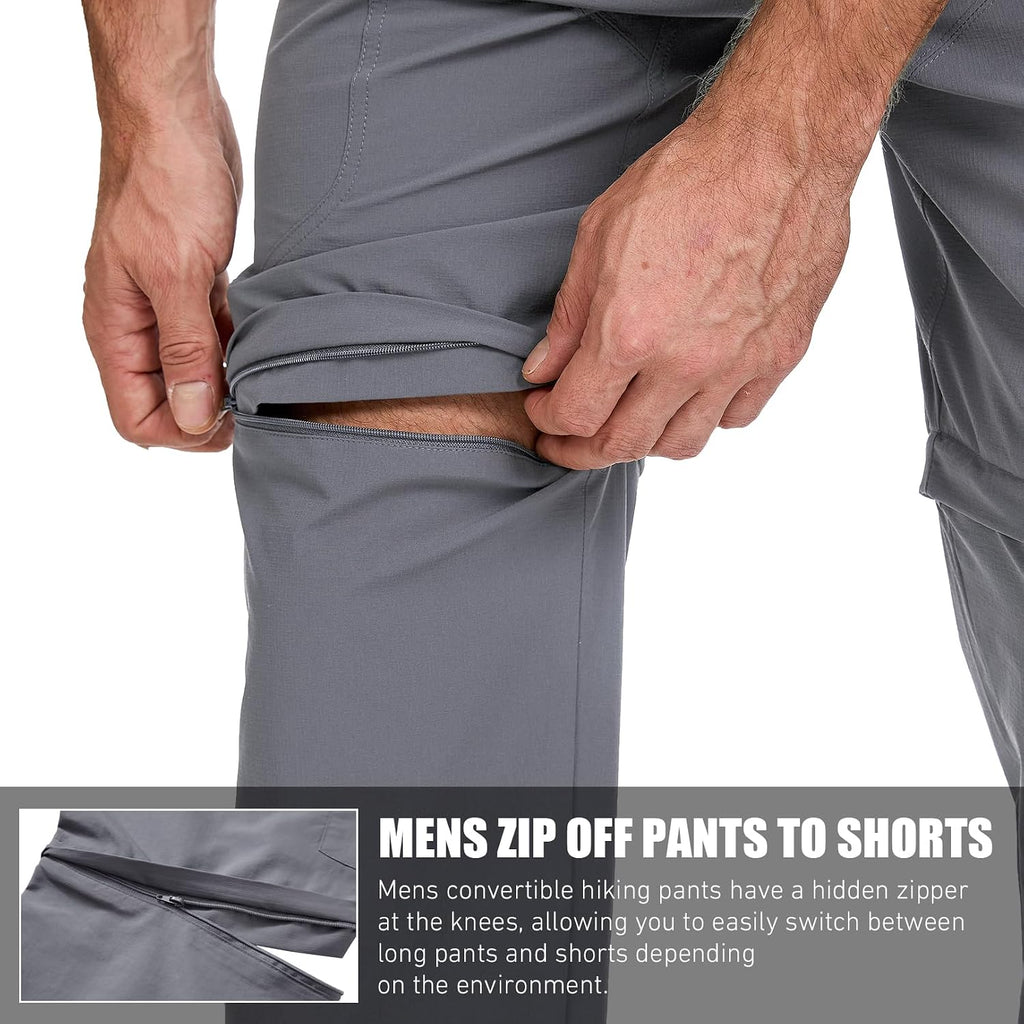 mixtiq Mens Hiking Convertible Pants Water-Resistant Quick Dry Pants