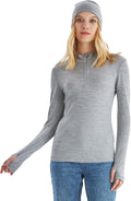 Merino Protect 100% Merino Wool Base Layer Women Thermals Underwear Lightweight Soft Long Sleeve Shirt for Hiking Skiing
