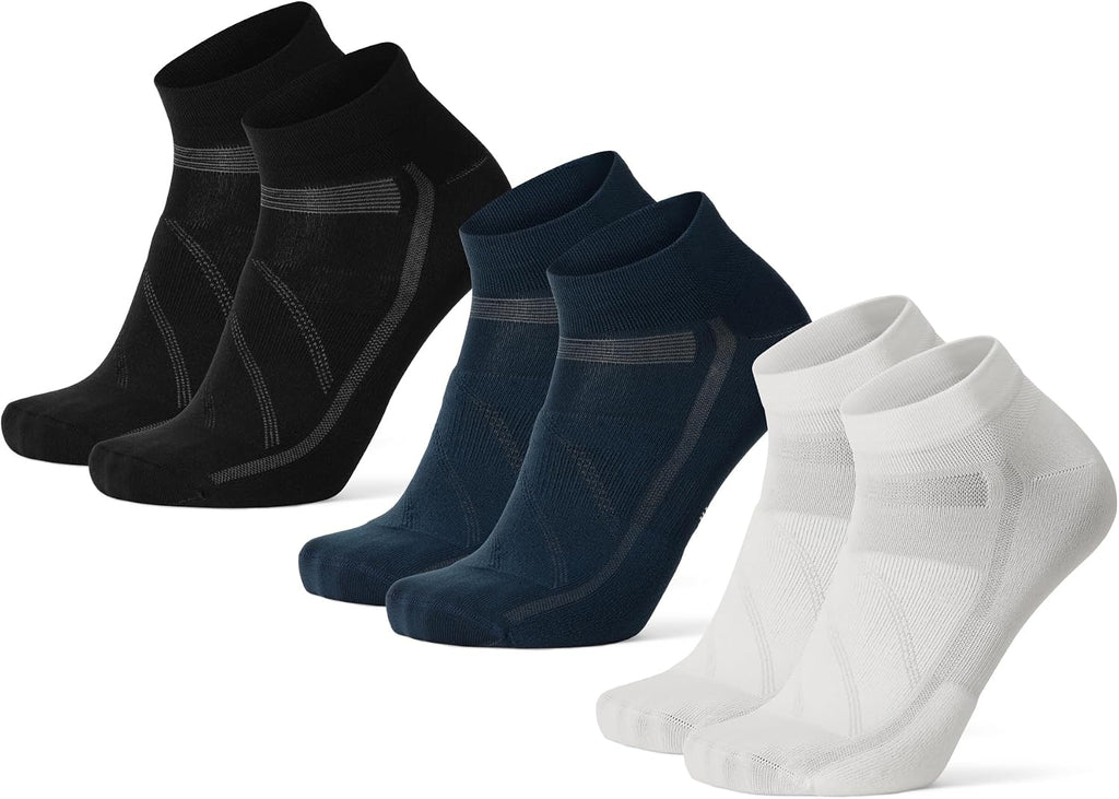 DANISH ENDURANCE Low-Cut Cycling Socks, Fast-Dry, Men & Women, 3-Pack