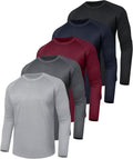 3 Pack Long Sleeve Shirts for Men - Quick Dry Moisture Wicking UV Sun Protection T-Shirts for Fishing Workout Athletic Gym