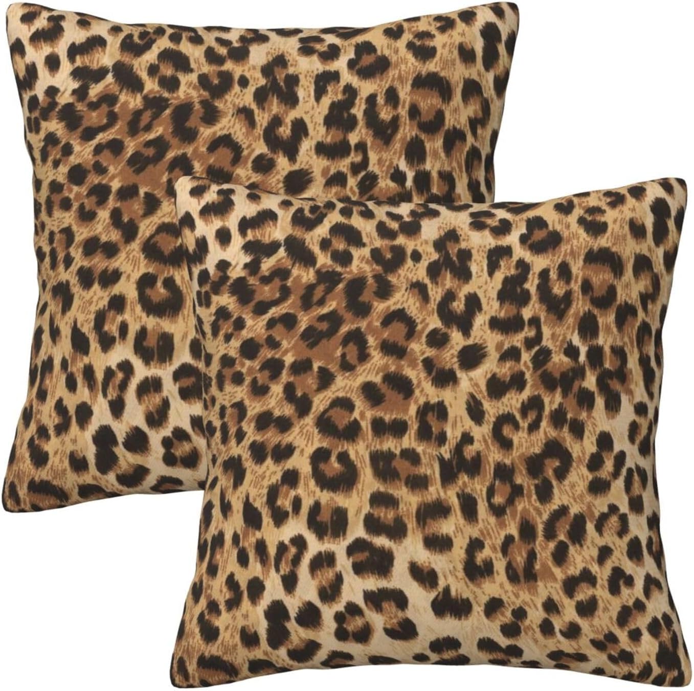 Leopard Print Pillow Covers 18x18 in Couch Cheetah Print Pillow Case Sets of 2 Modern Decorative Square Throw Pillows for Home Living Room Bedroom Bed Cushion