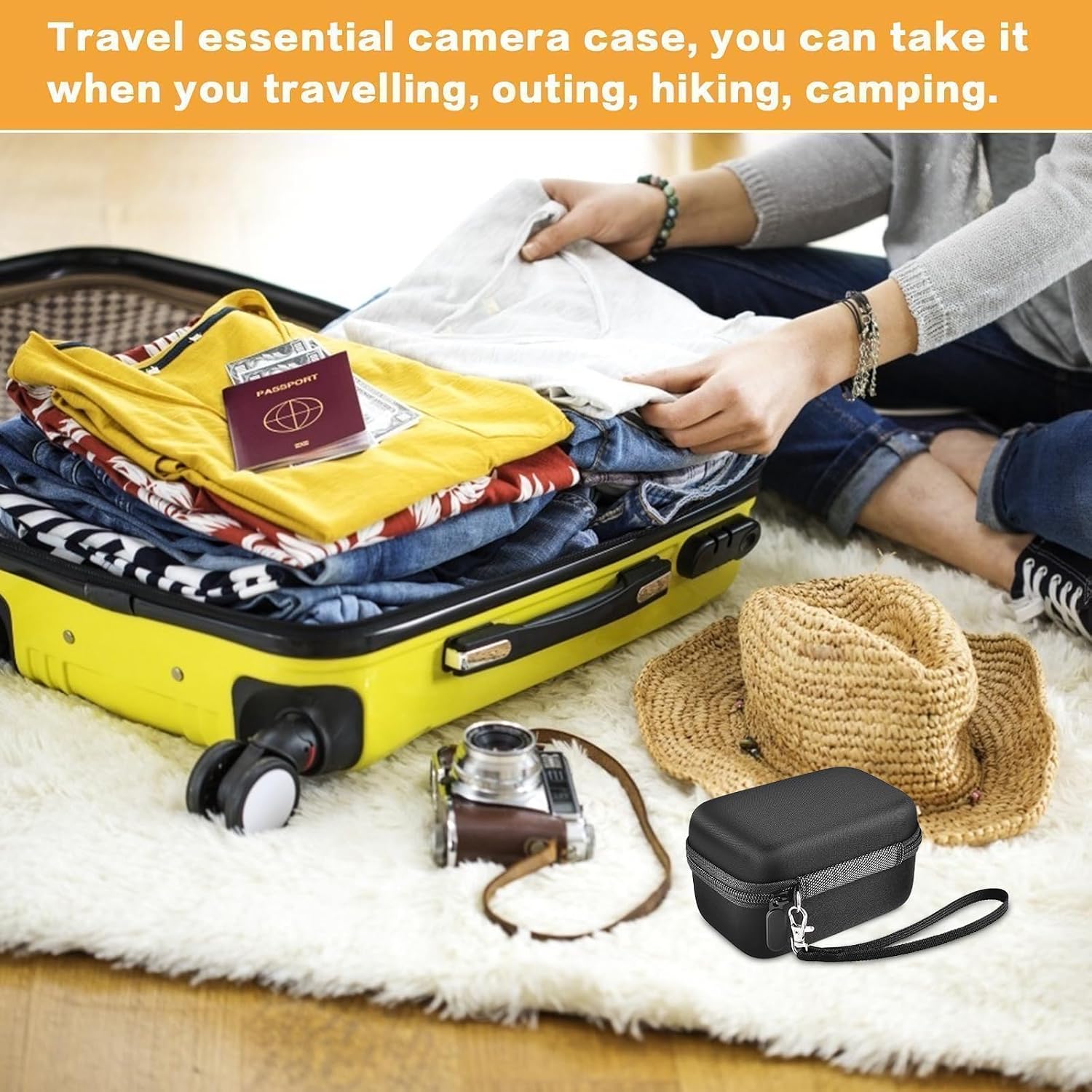 Digital Camera Case for Travelers & Vloggers, Case Only, Gray Inner