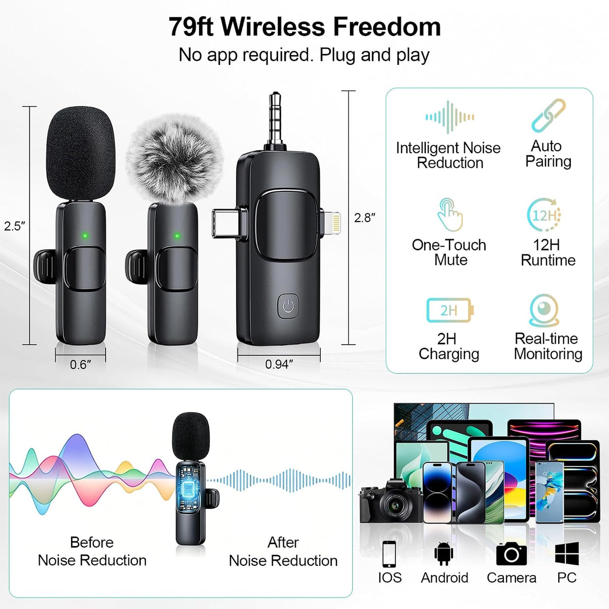 Content Creator Essentials Vlogging Kit for iPhone, Tripod & Wireless Mic