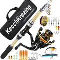 Telescopic Fishing Rod and Reel Combo – Collapsible 5.9ft Fishing Pole with Spinning Reel & Carry Bag, Travel Fishing Starter Kit for Beginners & Gifts