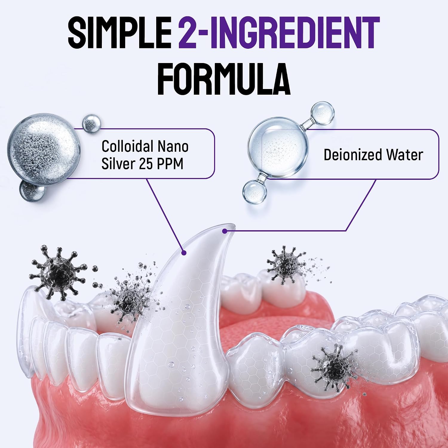 SILVER GRADE Teeth & Gum Cat & Dog Breath Freshener Spray – No Brushing Dog Dental Care Helps with Tartar & Caries – Pet Plaque Remover with Silver 25 PPM – Gentle Formula for Healthy Gums – 4 oz