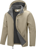 33,000ft Men's Hooded Softshell Jacket Waterproof Fleece Windbreaker Jacket