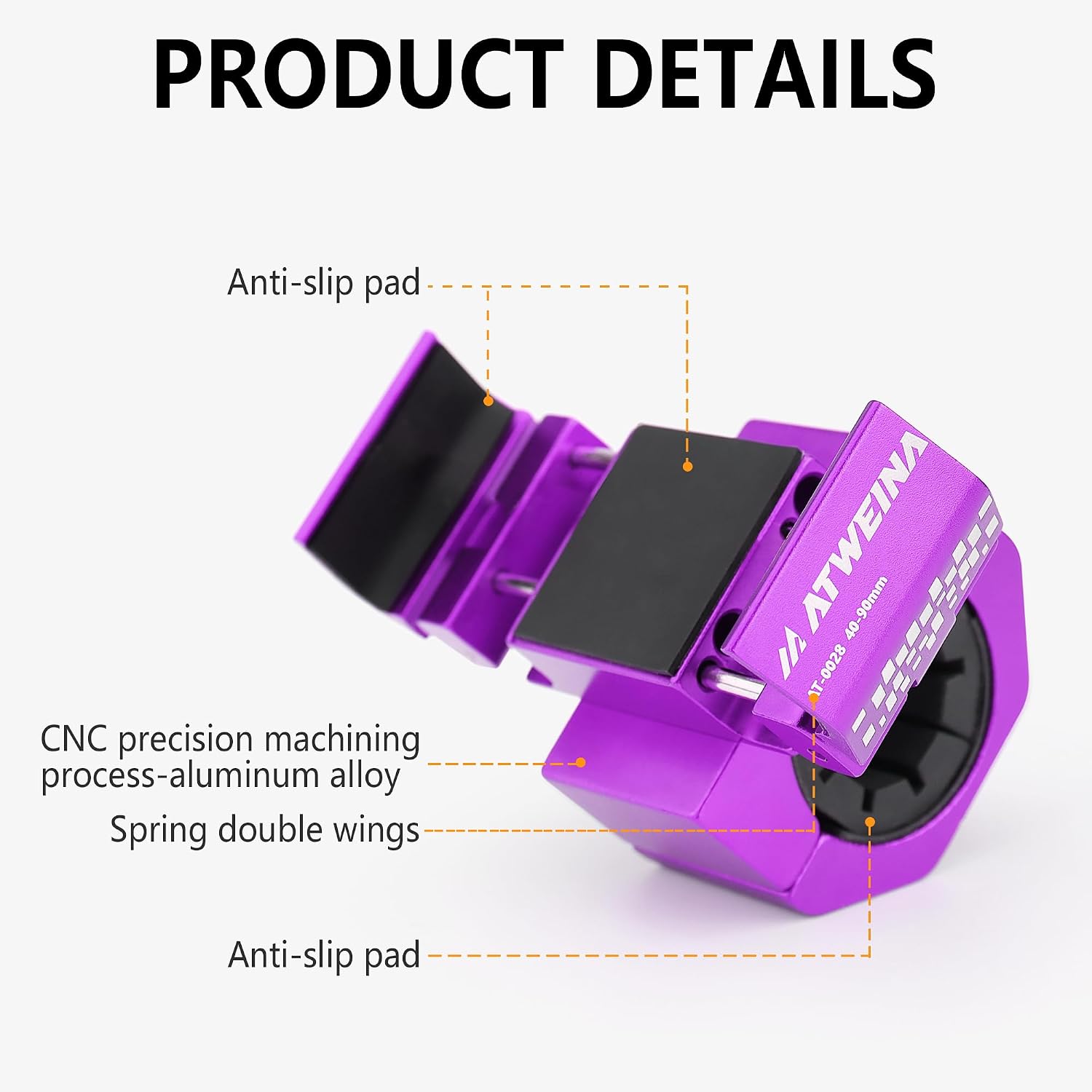 Bike Handlebar Mounts for 4.5-7.4 Phones (Purple)