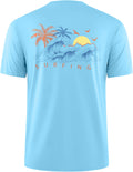 Pudolla Men's Fishing Swim Graphic Shirts Short Sleeve Sun Protection UV UPF 50+ SPF Tee Quick Dry Lightweight Water Tops