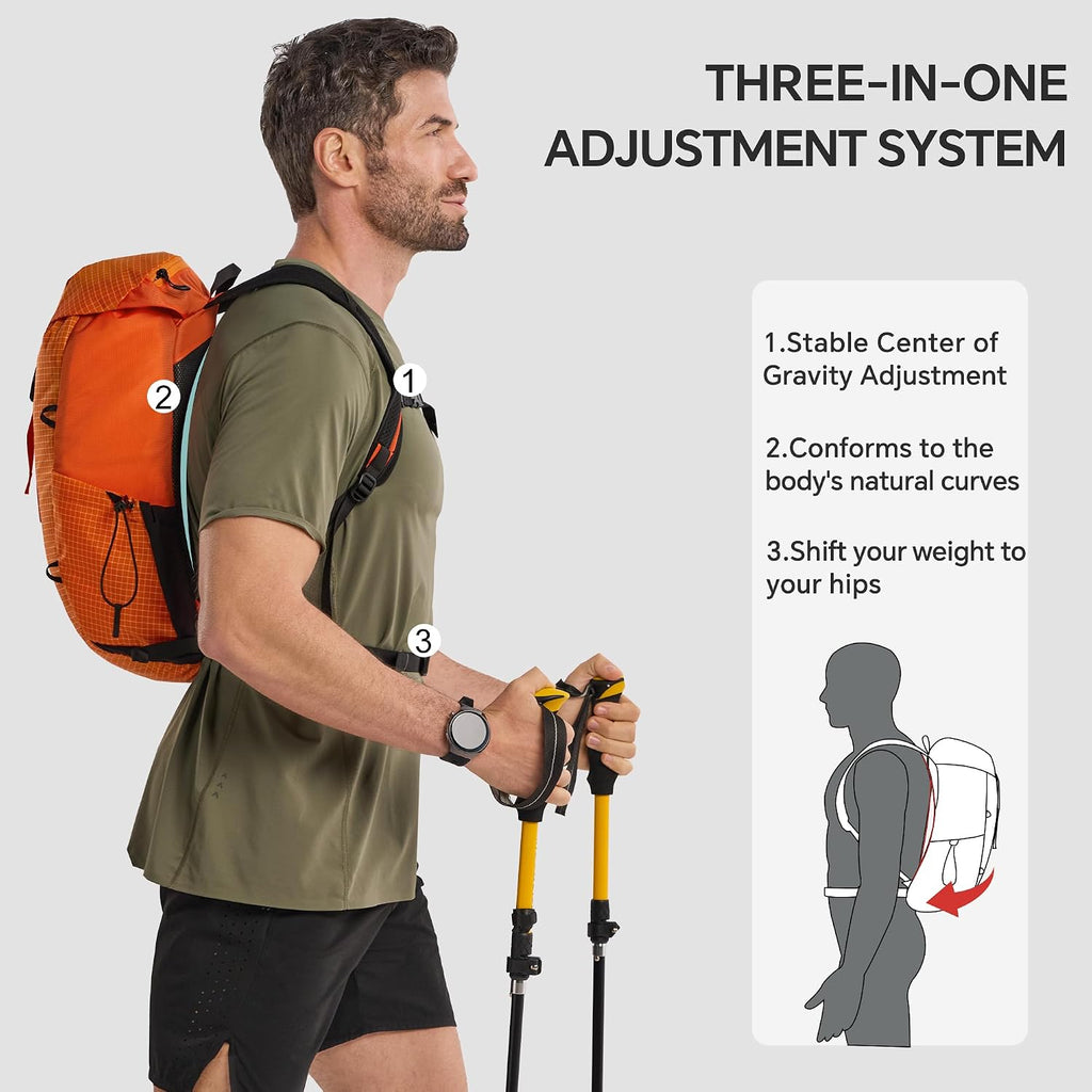 N NEVO RHINO 16L Hiking Backpack, Lightweight Daypack for Men Women