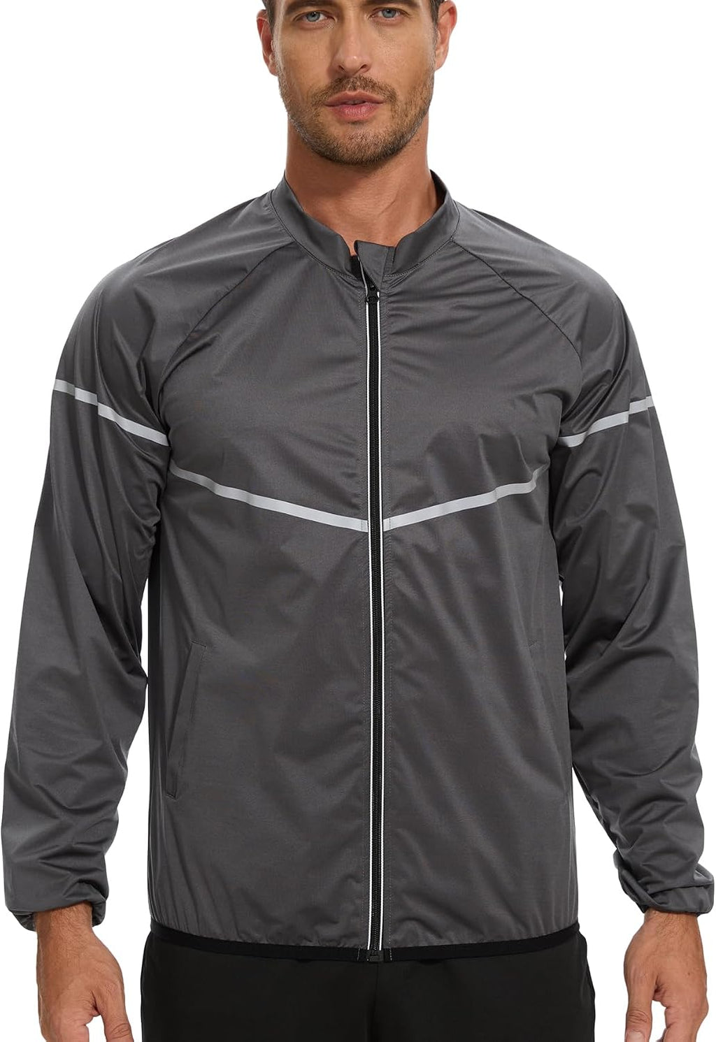 NINGMI Sauna Suit for Men Sweat Jacket Long Sleeve Shirt Zipper Workout Body Shaper Top Slimming Fitness Gym