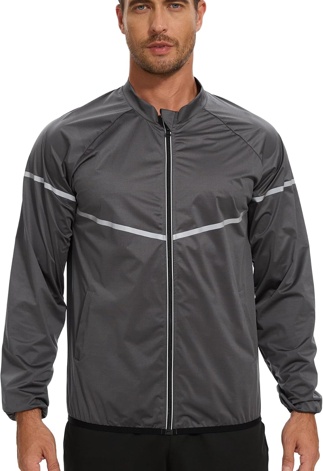NINGMI Sauna Suit for Men Sweat Jacket Long Sleeve Shirt Zipper Workout Body Shaper Top Slimming Fitness Gym