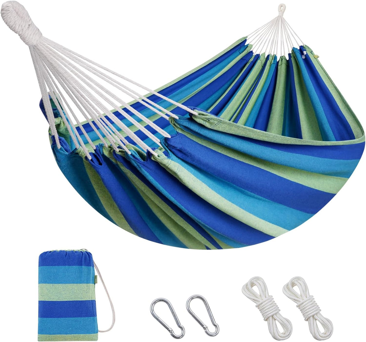 INNO STAGE Extra Large Double Hammock with Tree Straps, Blue Green