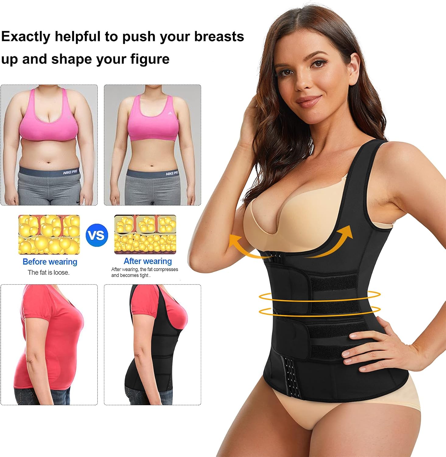 Eleady Waist Trainer Vest for Women Corset Trimmer Belt Slimming Body Shaper Tummy Control Cincher Workout Girdle