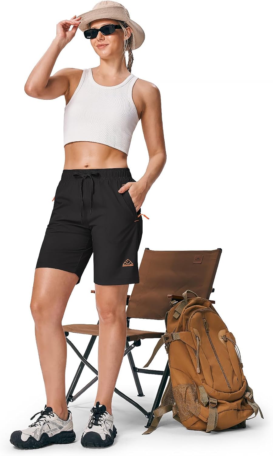 Rdruko Women's Hiking Shorts 8" Quick Dry Shorts with Pockets