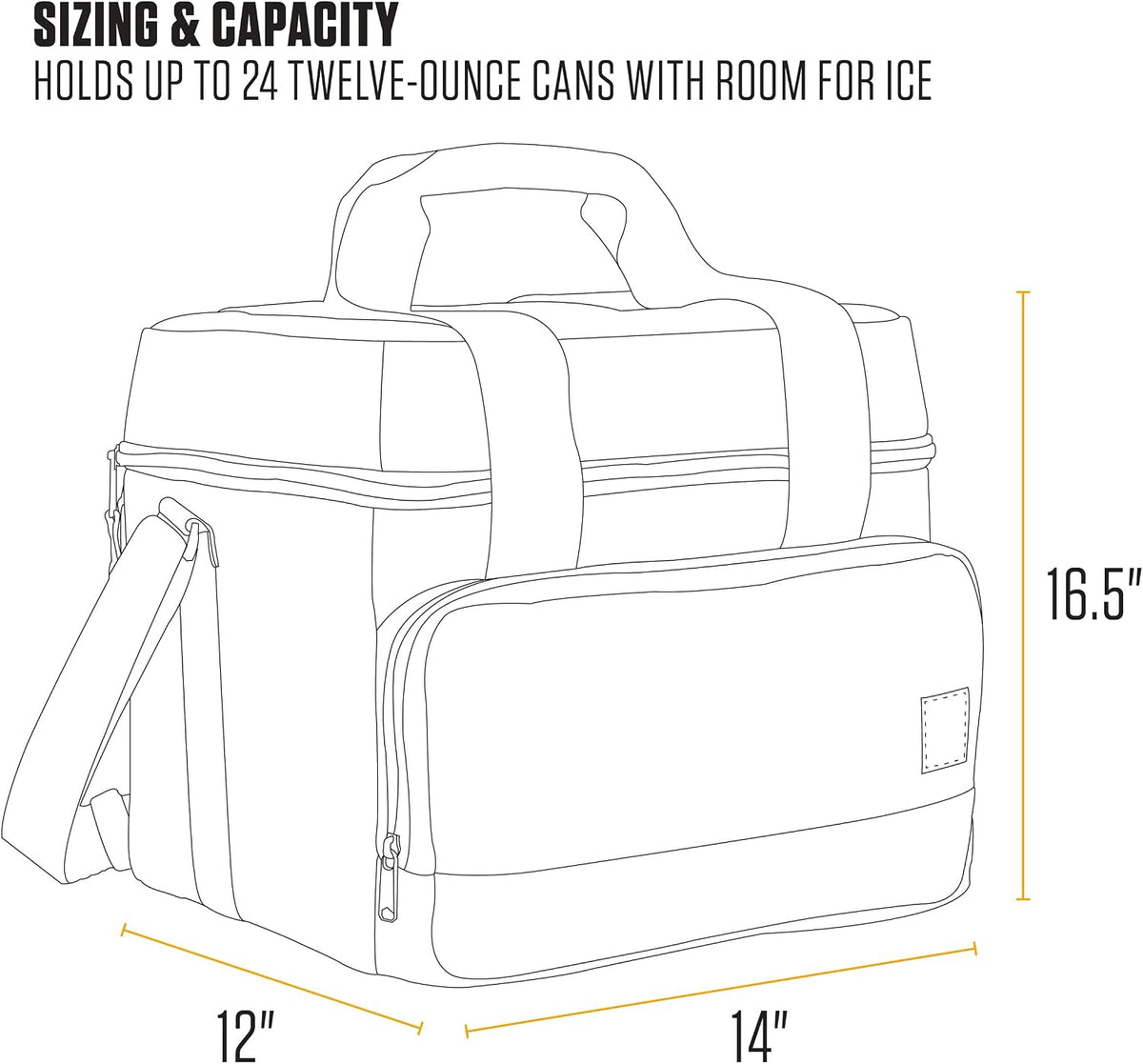 Carhartt Insulated Two Compartment Cooler, Durable Water Repellent Material W/Front Zippered Pocket for Camping, Beach & Travel